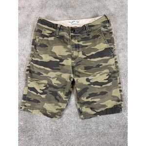 Abercrombie Kids Camo Chino Shorts Green Brown Camouflage Size 13/14